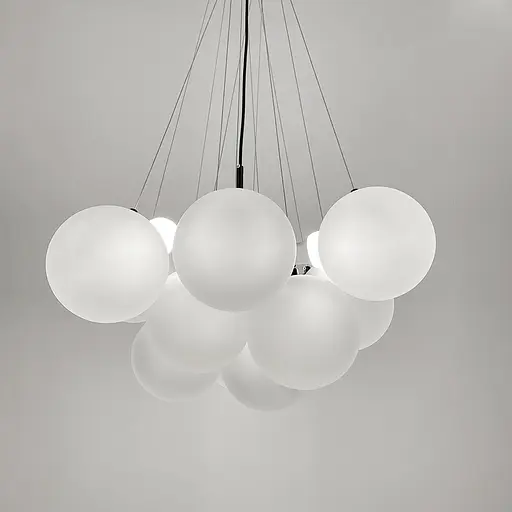 Люстра-пучок в черном корпусе ⌀ 60 см 12 шариков Line.F MJ 140-650 BK+WT - фото 4