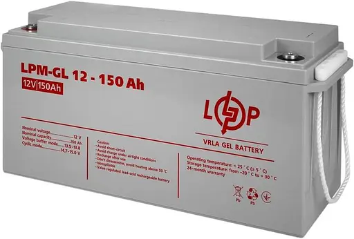Акумуляторна батарея для ДБЖ LogicPower GEL 12 V / 150 А*ч (LP4155) - фото 1
