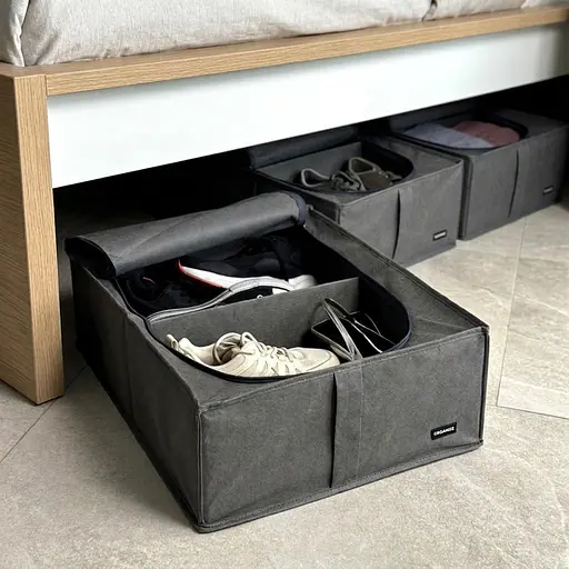 Органайзер ORGANIZE  для хранения вещей и обуви с крышкой 50*41*18 см (серый) - фото 6