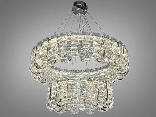 Светодиодная люстра подвесная 2 кольца золото 86 Вт - фото 2