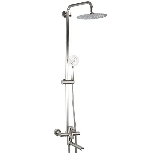 Душова система Frap F24801, поворотний вилив - перемикач на лійку, 1 режим, нержавіюча сталь - фото 1
