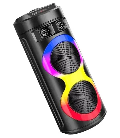 Переносна колонка караоке ZQS-6220 Bluetooth акустична система з мікрофоном та підсвічуванням 20 Вт USB Чорний - фото 4