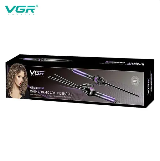 Плойка для волосся VGR V575 19 мм з керамічним покриття швидке нагрівання за 30 секунд Фіолетова - фото 2