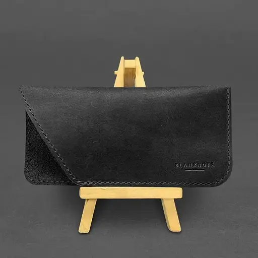 Кожаный чехол для очков BlankNote Crazy Horse Черный - фото 2