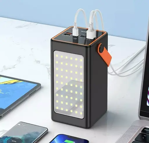 Зовнішній акумулятор Hoco J107 90000mAh PD20W+QC3.0 із лампою 22.5W (Чорний)Зовнішній акумулятор Hoco J107 90000mAh PD20W+QC3.0 із - фото 5