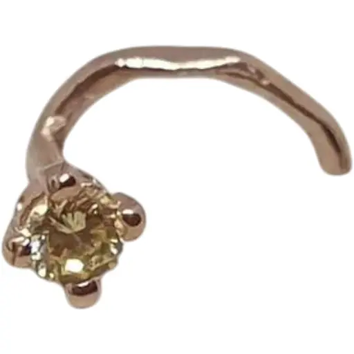 Золота сережка-пірсинг Dear в ніс Dear с фіанітом. 1018.2 Жовтий