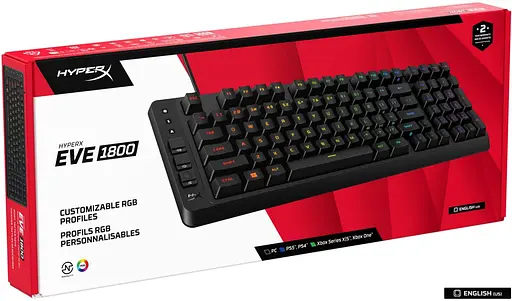 Клавиатура HyperX Alloy Origins EVE 1800 99key Red USB-A EN/UA RGB Black (B7JE0AA) - фото 6