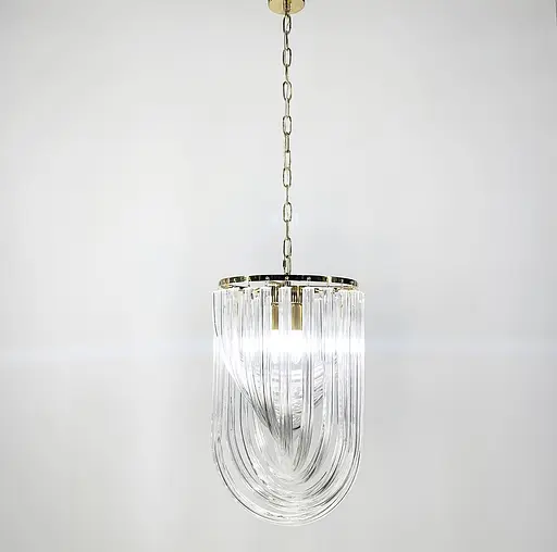 Підвісний світильник Flow Light у золотому каркасі Line.F Діаметр 30см - фото 3