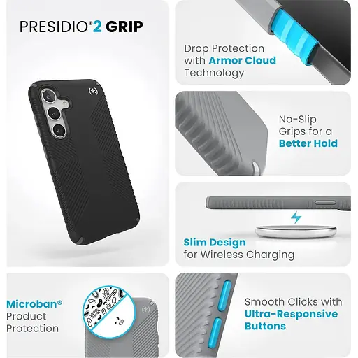 Противоударный чехол Speck Presidio2 Grip для Samsung Galaxy S24/S25 Black 150613-3205 - фото 10