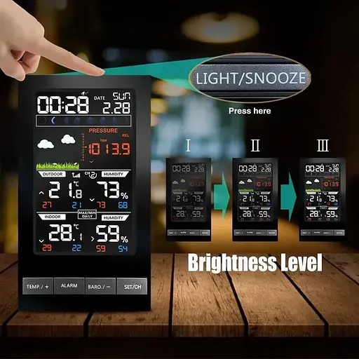 Метеостанция Vlike VL2810 домашняя с беспроводным датчиком, гигрометром и барометром  - фото 6