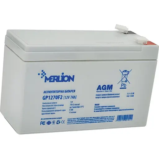 Аккумулятор Merlion GP1270F2 AGM 12V/7Ah/84Wh [110125] - фото 2