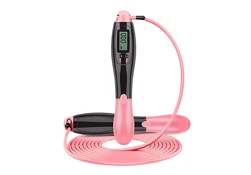 Скоростная скакалка со счетчиком EasyFit черный-розовый (EF-1916-BP) - фото 1