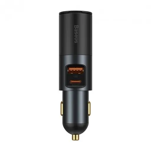 Автомобільний зарядний пристрій Baseus Share Together Fast Charge Car Charger Cigarette Lighter Expansion Port Сірий - фото 1