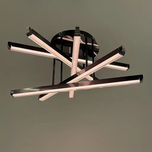 Футуристична Led люстра у корпусі чорний хром | Арт. 77018-5 Gray+BK | Line F - фото 6