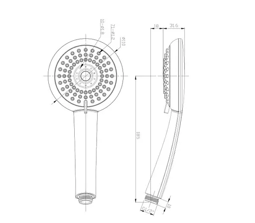 Ручной душ Omnires Abe chrome ABEX-RCR, Хром - фото 2