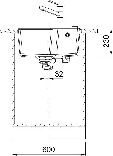 Franke Мойка кухонная Urban фрагранит прямоугольная без крыла 560х500х230 мм чаша - 1 врезная черный - фото 3