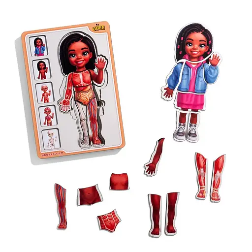 Деревяний пазл-вкладиш Анатомія людини - дівчинка-3 (ПСД264) PSD264 будова тіла