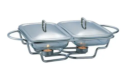 Мармит настольный подогреватель еды Edelhoff EH-8521 термостойкая стеклянная посуда с подогревом - фото 1