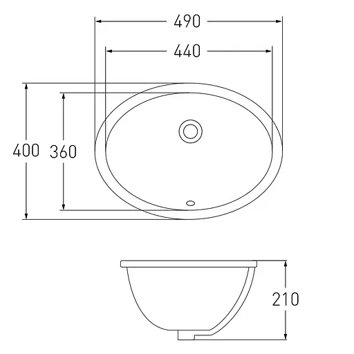Умивальник врізний Volle 49x40x21 см white 13-01-04/1301.005414, Білий - фото 2