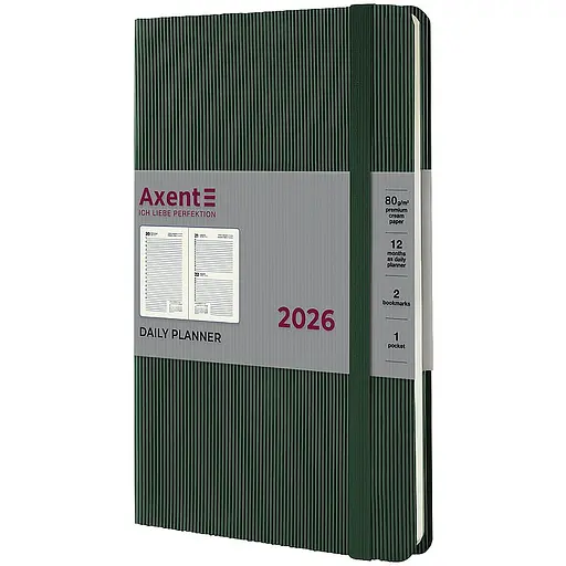 Дневник Axent Partner Lines 2026 темно-зеленый 145 x 210 мм (8815-26-23-A) - фото 2