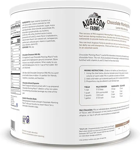 Соєве шоколадне молоко нежирне сублімоване з великим терміном придатності до 20 років Augason farms, 67 порцій (101102) - фото 2