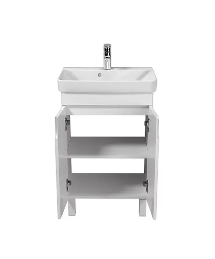 Тумба Мойдодир Simple White 55-U з умивальником River 55 Білий універсальна Білий - фото 6