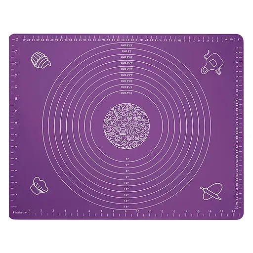 Силиконовый кондитерский коврик для раскатки теста 45х64 см, A-plus Фиолетовый 84382 - фото 1