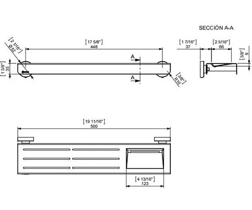 Полка Sonia Contract-hospitality 159598, Хром - фото 4