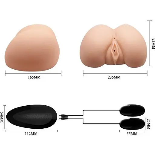 Мастурбатор Вагина и анус с двойной вибрацией Crazy Bull-Judy Vibrating, BM-009095Z-1, Телесный - фото 7