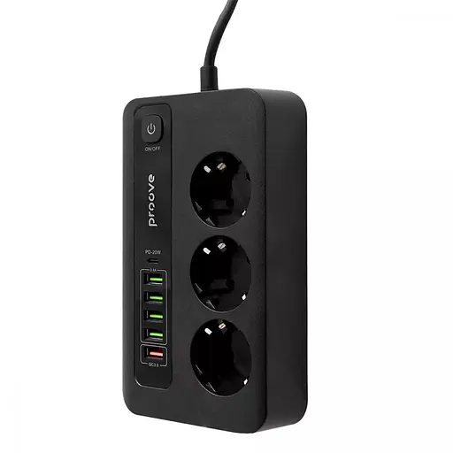 Подовжувач - мережевий фільтр Proove Power Socket PD-03 (3 розетки + 5 USB + 1 Type-C 20W) 2 метри - фото 3