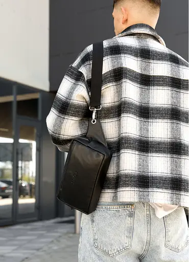 Мужская сумка бананка Sambag HARVI черная 24 × 16 × 6 см (88213101m) - фото 3