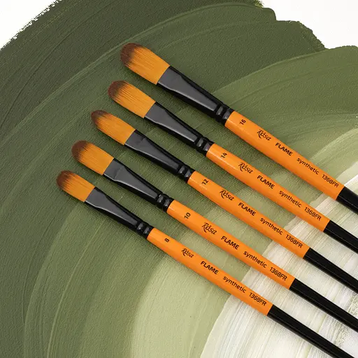 Пензель синтетика овальна FLAME 1368FR №00 коротка ручка Rosa [CD] - фото 3