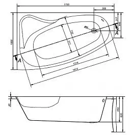 Ванна акрилова Cersant Scla 170x100 R - фото 3