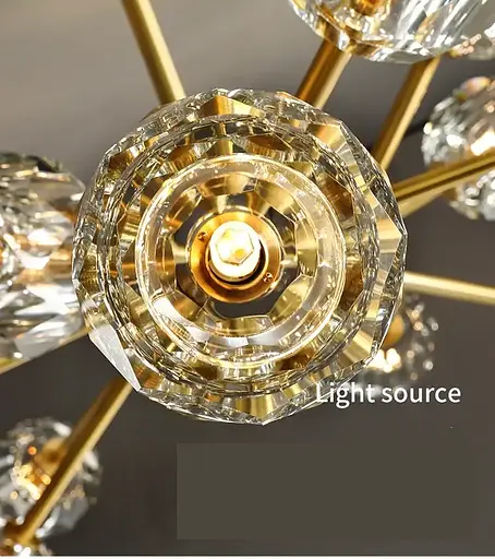 Светодиодная люстра Диамант 8611 (Золотая) на 6 плафонов - фото 2