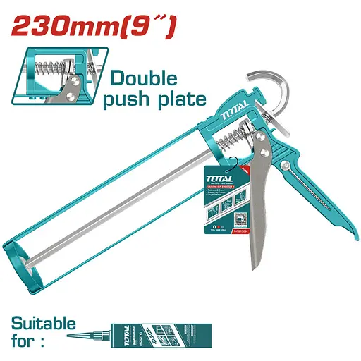 Пистолет для герметика Total THT21309 скелетный 230мм - фото 2