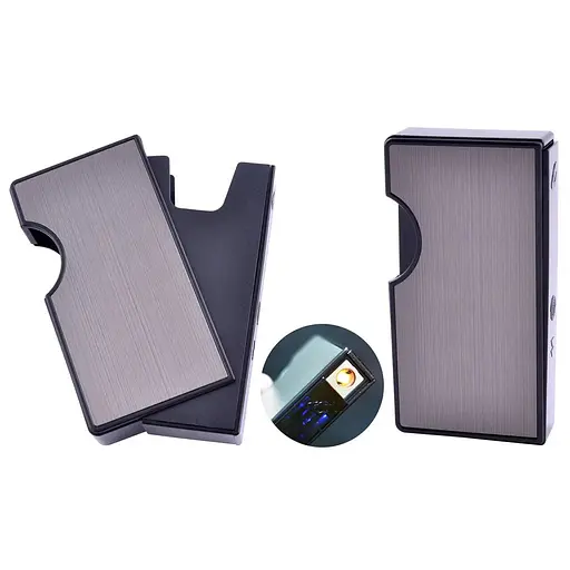 Портсигар на 10 сигарет із запальничкою FOCUS HL-154 Black (10838) - фото 3