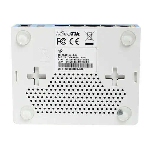 Маршрутизатор Mikrotik RB951Ui-2ND hAP with 650MHz CPU, 64MB RAM, 5xLAN, built-in 2.4Ghz 802.11b/g/n - фото 4
