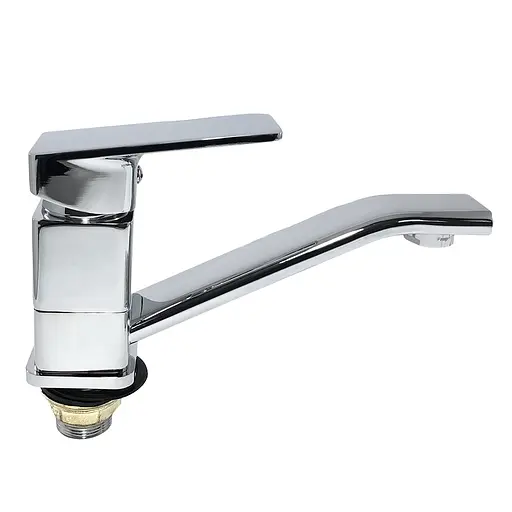 F4546 Змішувач для кухні короткий гусак гайка Ø35 Frap 1/10 Хром - фото 1