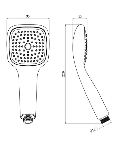 Ручной душ Imprese W095SQ1, Хром - фото 2