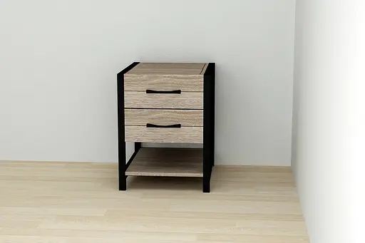 Тумба універсальна Ferrum-decor Вів'єн 2/1 50x41x40 чорний ДСП Дуб Сонома Трюфель 16мм (FRD-104174)