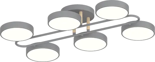 Люстра VALESO XI3322-6 серый+дерево
