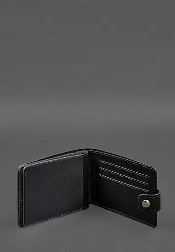 Кожаная обложка-портмоне для удостоверения участника боевых действий (УБД) Черная - фото 4