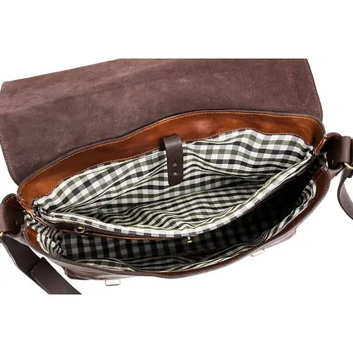 Шкіряна чоловіча сумка через плече Time Resistance 28х36х10 см nsa0001299 - фото 3