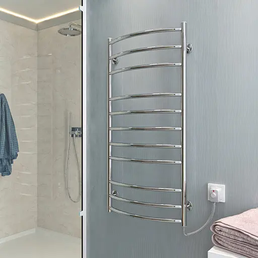 Электрический полотенцесушитель Kosser Дуга Элит 800x500/9 ER рег. ДДЕ02ЕR, Хром, Правое - фото 3