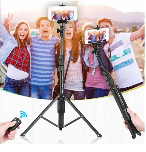 Телескопический штатив монопод Yunteng VCT-1388 Селфи палка для камеры и телефона (Черный) - фото 10