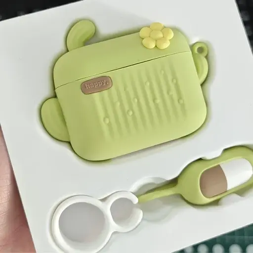 Вакуумний кліторальний стимулятор I’MCUM Secret AirPods Вібратор 2 в 1 у вигляді кейсу для навушників Зелений (7970379617679) - фото 2