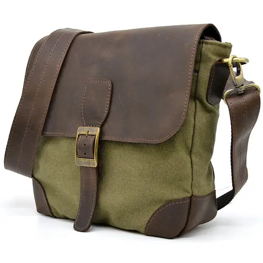 Кожаная мужская сумка через плечо TARWA 25х26х8.5 см sum0025836 - фото 1