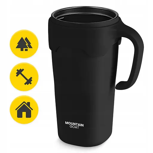 Термокружка Mountain Goat со соломинкой 0.65 л Black (P-5905973406123) - фото 7