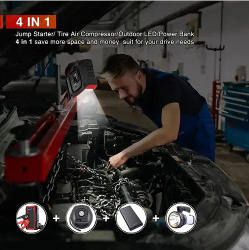 Автомобильное пусковое устройство Utrai 24000Mah 150Psi 2000A 4 в 1 - фото 9