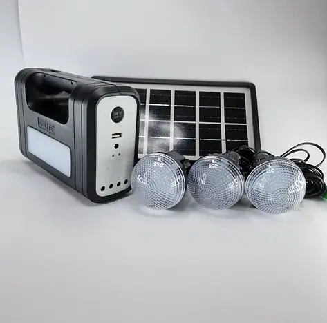 Портативна сонячна станція GDLite GD-8017 з ліхтарем та 3 лампочками - фото 3